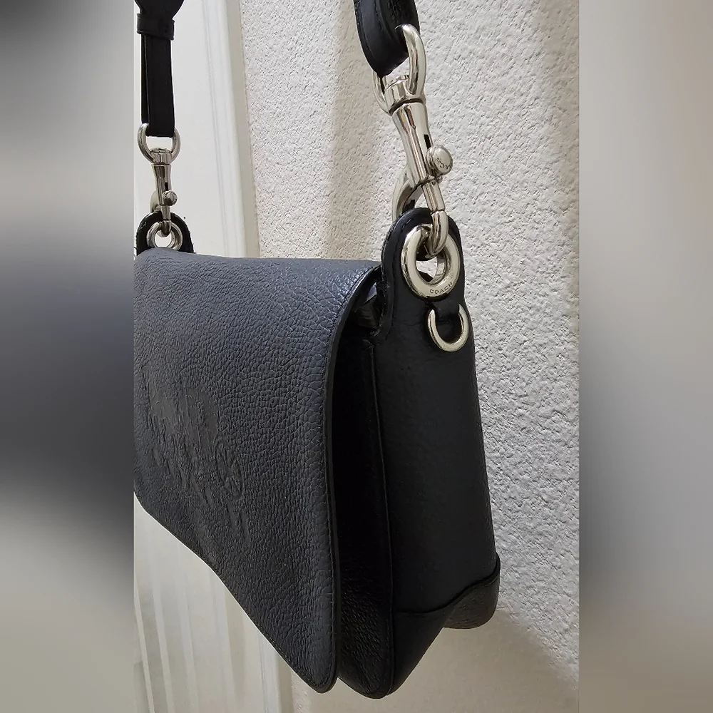 Coach Carriage Navy Blue Pebbled Grain Leather Messenger and Wallet Set EUC - Picture 2 of 16